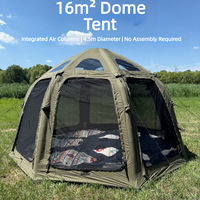 Tente gonflable de luxe 16 m² avec 6 fenêtres panoramiques en TPU et ouverture pour cheminée, idéale pour le glamping, le camping et les centres de villégiature