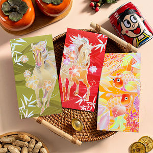 Enveloppe rouge épaissie personnalisée en usine pour le Nouvel An chinois 2026, Année du Cheval, créative et nouvelle - Product Image 1