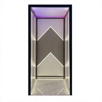 Cabine d'ascenseur personnalisée de luxe léger avec éclairage LED, économe en énergie et silencieuse pour villas, maisons et hôtels