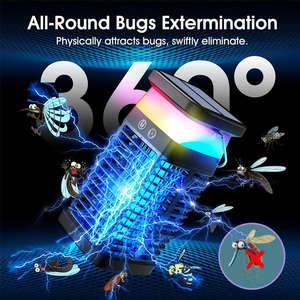 <span class=keywords><strong>Lampe</strong></span> <span class=keywords><strong>anti</strong></span>-moustiques LED 365 nm multifonction avec lecteur USB et panneau solaire pour la maison, le jardin, l'intérieur et l'extérieur - Product Image 4