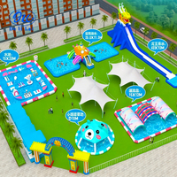 Grand toboggan aquatique gonflable, piscine pour enfants, équipement de parc aquatique mobile, support, piscine, fabricant de piscines