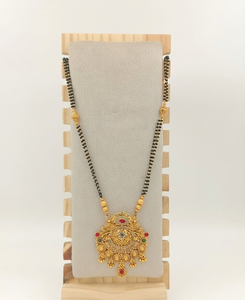 Collar Mangalsutra Clásico con Cuentas Estilo Herencia DIVYORO, con Colgante Decorativo de Filigrana, Chapado en Oro, Cobre y Latón, Joyería de Moda - Product Image 2