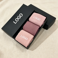 Boîte cadeau de chaussettes de sport quotidiennes pour affaires, 3 couleurs, coton, logo personnalisé, boîte personnalisée