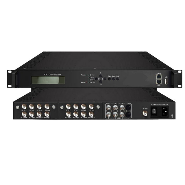 Ustarlink 4-in-1 ASI QAM Modulator with Mux Scrambler Web Management Metal Construction