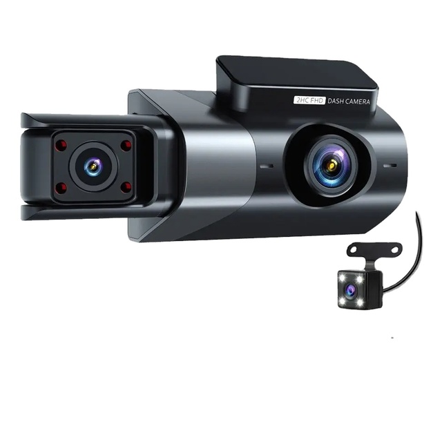 3 Lens HD 1080P Car Dashboard Camera WiFi Loop Recording Black Box Night Vision Dash Cam With SD Card Support