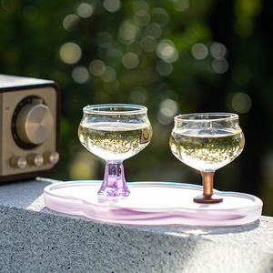 Tasse à thé en verre borosilicate résistant à la chaleur, faite à la main, avec pied, pour dégustation de thé, petit verre à vin, usage personnel - Product Image 3