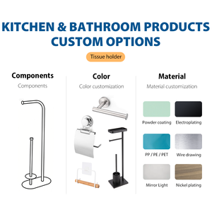 <span class=keywords><strong>Soporte</strong></span> Multifuncional para Baño, Plateado Pulido, Acero Inoxidable 201, Escobilla para Inodoro con Portarrollos de <span class=keywords><strong>Papel</strong></span> Higiénico - Product Image 2