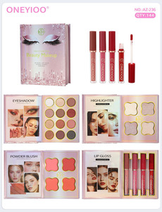 ชุดแต่งหน้า ONEYIOO อายแชโดว์ พาเลท บลัชออน ไฮไลท์เตอร์ ลิปกลอส สีชัด ติดทนนาน พร้อมประกายชิมเมอร์ - Product Image 2