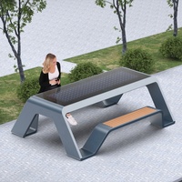 Banc solaire intelligent en métal moderne, mobilier intelligent avec charge sans fil, durable et résistant à l'eau pour hôpital ZEMSO