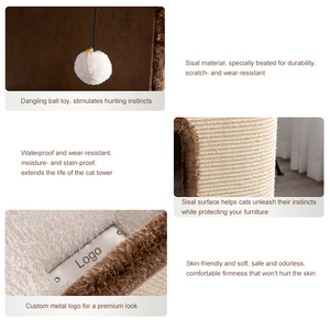 Cute Smart CPC290044 B2B Custom 5-Level All-in-One Tower <b>Sleeper</b> Compact Design Sisal Scratcher All Seasons CUT - Product Image 4