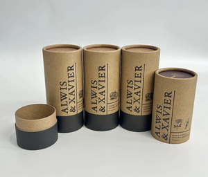 Tube en carton kraft biodégradable et recyclable, fait main, écologique, pour emballage alimentaire en gros : thé matcha en poudre, chocolat - Product Image 1