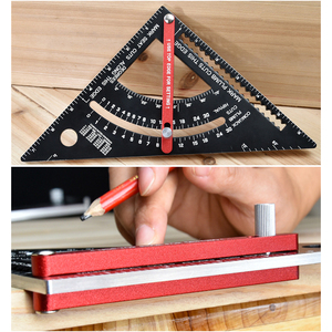 Regla Triangular de aleación de aluminio ajustable de 7 pulgadas, transportador de ángulo, profundidad, herramienta de medición de centro cilíndrico Circular, regla de marcado - Product Image 6