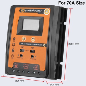 Controlador de carga <span class=keywords><strong>Solar</strong></span> de 12V, 24V, 30A, 50A, 70A, regulador de batería de Panel <span class=keywords><strong>Solar</strong></span>, USB Dual, 5V, pantalla LCD, MPPT, para exteriores - Product Image 5
