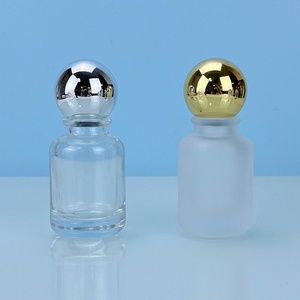Luxury Round 30ml 50ml 100ml clear <b>Empty</b> Crimp Glass Perfume <b>Bottle</b> with Round Neck Colorful Resin Ball Lid - Product Image 3