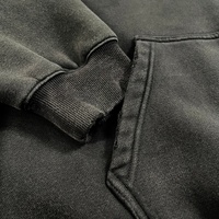 Ensemble Homme Luxe Décontracté Streetwear Hip Hop : Sweat à Capuche Boxy Vintage Délavé et Pantalon de Survêtement Épais Effet Usé