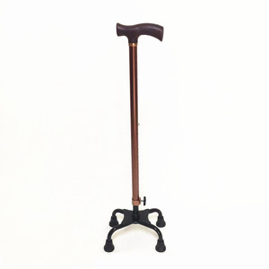 Heng Longhao Aluminum Alloy <b>Walking</b> <b>Stick</b> Bronze Height Adjustable Lightweight Durable Four Point Cane For Elderly Support - Product Image 4