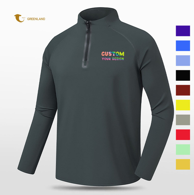 1/4 Zipper Men Active Quick Dry T Shirts Athletic Running Gym Workout Long Sleeve Tee Top Sportswear Men's T Shirts