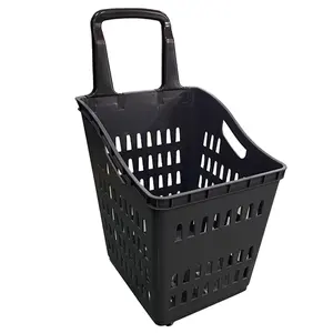 Customized Design Four Wheels Supermarket Hypermarket Grocery Shopping Baskets by Direct Factory