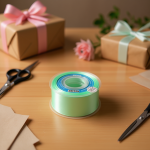 ริบบิ้นผ้าซาตินอิลัน 3.8 ซม. 25 หลา สีเขียวอควา D33 - Product Image 2