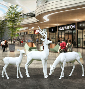 クリスマストナカイグラスファイバー動物クリスマスシカ像装飾樹脂鹿の彫刻 - Product Image 5