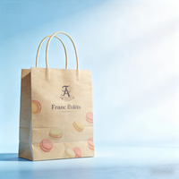 Sacs en papier personnalisés avec logo imprimé, emballage alimentaire pour restaurant, emballage à emporter, sac en papier kraft brun pour à emporter