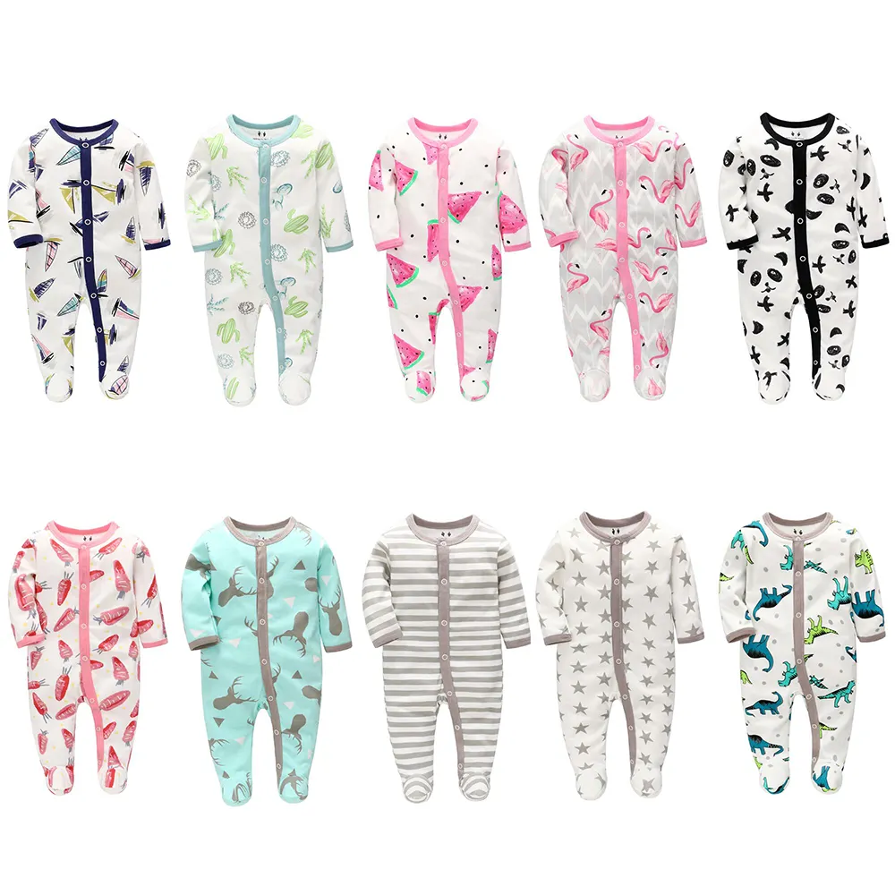 Bán Buôn Bé Quần Áo 100% Cotton Rompers Và Jumpsuit Bé Thở Bé Quần Áo Bộ Trẻ Em Thoải Mái Bodysuit Đồ Ngủ