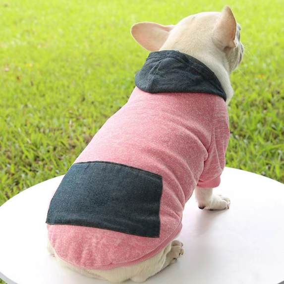 Casual Sporty Style Warm Puppy Dog Cloth Thickened Soft Solid Color Pet Hoodies