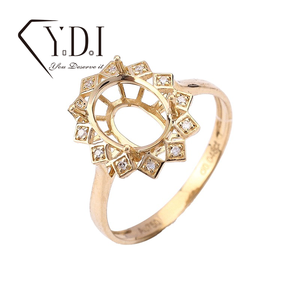 Bán buôn 18K Nhẫn vàng thiết lập phù hợp 7*9mm 8*10mm phòng thí nghiệm Grown Nhẫn kim cương thiết lập tùy chỉnh - Product Image 4
