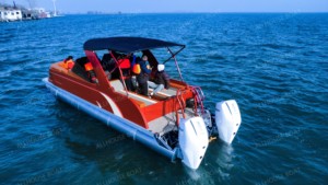 <span class=keywords><strong>Bateau</strong></span> ponton <span class=keywords><strong>de</strong></span> fête en aluminium et <span class=keywords><strong>fibre</strong></span> <span class=keywords><strong>de</strong></span> <span class=keywords><strong>verre</strong></span>, best-seller, avec moteur hors-bord, à vendre - Product Image 3