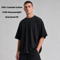 Camiseta Gráfica Extra Grande de Primera Calidad Personalizada, Camiseta de 270 g con Logotipo Personalizado, Fabricante de Camisetas para Hombre