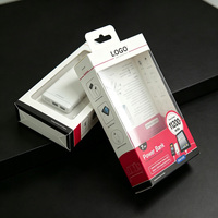 Boîte en papier rigide écologique et recyclable personnalisée avec fenêtre transparente en PVC et surface gaufrée pour câble de charge USB