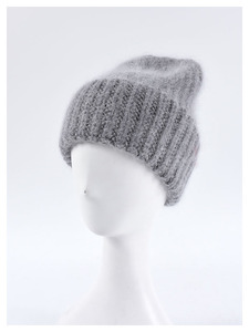 Robe de haute qualité pour femme, chapeau d'hiver épais et chaud, Angora, Toques en <span class=keywords><strong>fourrure</strong></span> de lapin, bonnet tricoté, couleur unie, bonnet d'hiver - Product Image 4