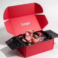 Boîte d'expédition en carton kraft avec logo personnalisé, emballage recyclable en carton ondulé pour cosmétiques, maquillage, chaussures, jouets
