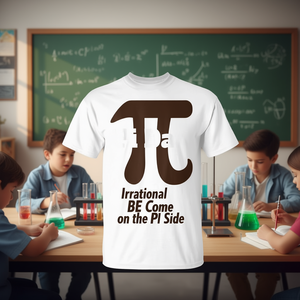 Camiseta del Día de Pi Irrational BE Come on the Pi Side para Promociones - Product Image 3