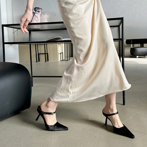 Sandalias Sencillas de Moda, Zapatos Sólidos 2024, Tacones de Mujer con Punta Puntiaguda, Tacones de Diseñador para Damas - Product Image 6