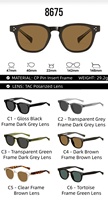 Lunettes de soleil polarisées unisexes à monture carrée intégrale avec logo personnalisé, verres TR+CP, protection UV %, durables, confortables, style vintage