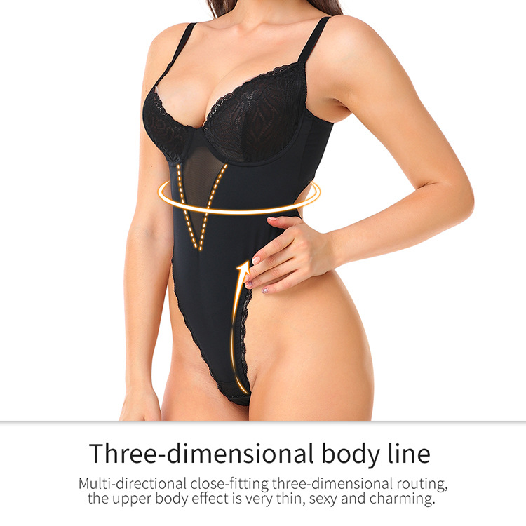 Sexy Lace Backless Corset Shapewear Bodysuit for Women
