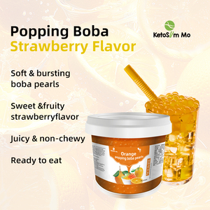 Grosir rasa stroberi rasa buah gelembung instan mutiara susu teh bahan minuman memecahkan Boba mutiara - Product Image 5
