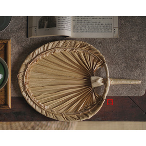Ventilateur rafraîchissant en feuilles de palmier naturelles, rond, tissé à la main, en feuilles de bananier, pour la décoration de salon de thé, petite et grande taille, origine Anji - Product Image 4