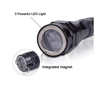 Lampe torche LED flexible à 360 degrés rechargeable par USB, 3 LED magnétiques avec corps télescopique en aluminium