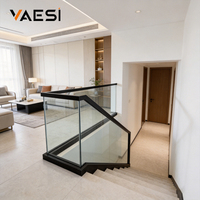 Rampe en verre trempé durable avec rainure en alliage d'aluminium pour une utilisation en extérieur et en intérieur
