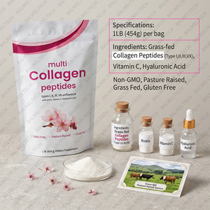Colágeno en Polvo al por Mayor con Péptidos de Colágeno Múltiple, Vitamina C y Ácido Hialurónico para Apoyar la Salud del Cabello y la Piel - Product Image 2