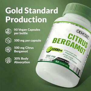 Suplemento de hierbas Cápsula de bergamota cítrica orgánica Compatible con el corazón y la salud cardiovascular Cápsulas veganas - Product Image 2
