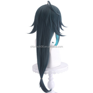 La perruque originale Xiao Cosplay du Dieu Liyue, Gardien des Immortels <span class=keywords><strong>Yasha</strong></span>, avec un coloris spécial et une technique inversée - Product Image 5