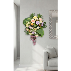 Ramo de Flores Artificiales Mixtas, Arreglo Floral Decorativo con Rosas y Hojas Verdes para Decoración del Hogar, Coronas y Guirnaldas - Product Image 4