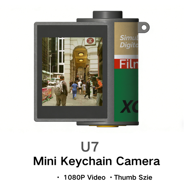 2026 New Mini 1080P HD 2MP Digital Camera Keychain Necklace Wearable Built-in LED Flashlight Video Record Mini Thumb Cameras