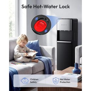 Distributeur d'eau Euhomy à chargement par le bas, compatible avec les bouteilles de 5 gallons, 3 réglages de température (chaud, température ambiante, froid), sur pied, chargement par le bas - Product Image 5