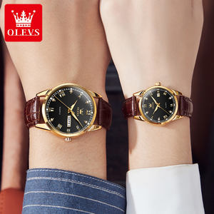 Relojes de Pareja OEM 6896, Relojes de Moda Impermeables para Amantes, Reloj Casual de Pulsera de Cuero - Product Image 4