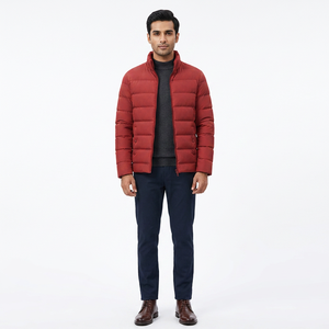 Zipper Front Canvas Stand Puffer Jacket Men Stylish <b>Thick</b> Padded <b>Winter</b> Outerwear Trendy Casual Warm Lightweight Travel <b>Coat</b> - Product Image 1