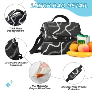 Bolsa de Almuerzo Doble de Poliéster con Diseño Hawaiano, Bolsa Térmica para Adultos con Correa Ajustable - Product Image 4